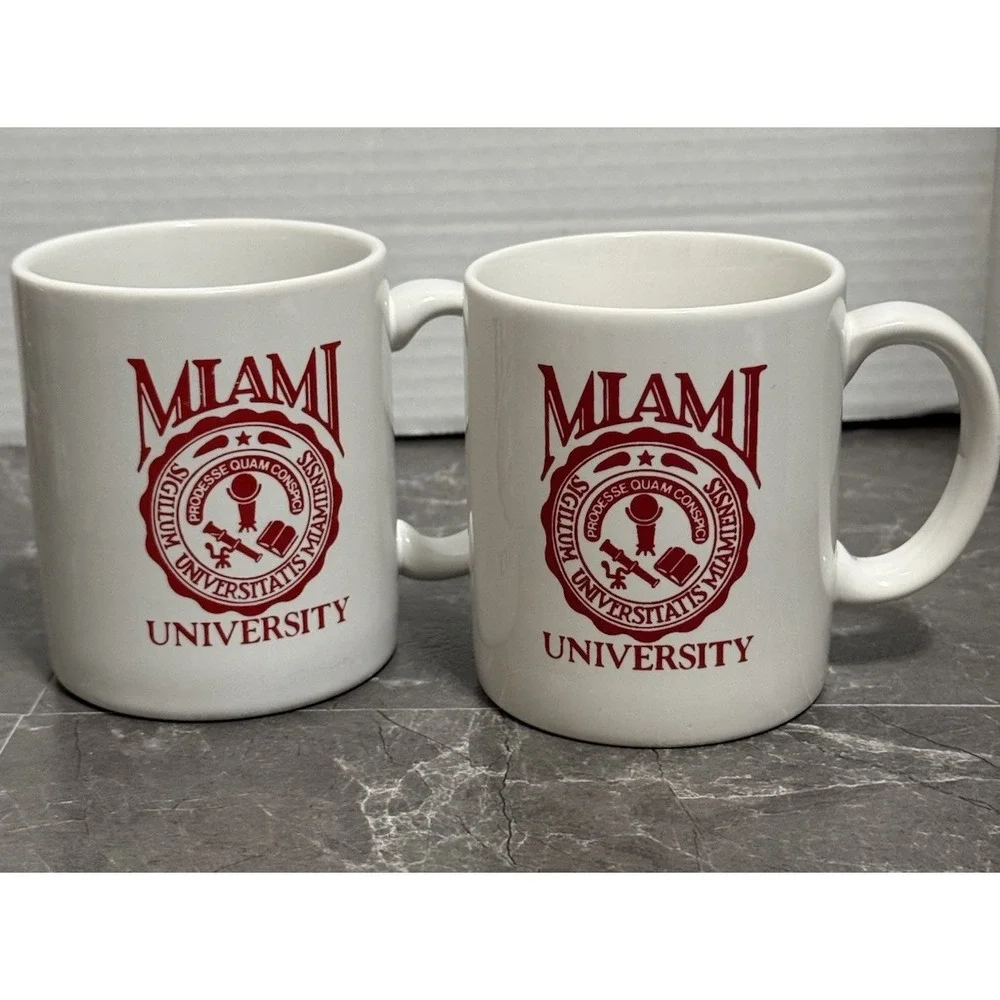 Miami University Coffee Cups Set Of 2 Oxford, Ohio